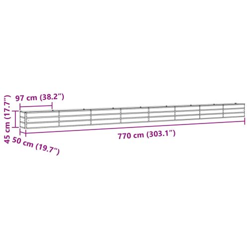 Кашпа Слонова кост 480 x 50 x 45 см Галванизирана стомана