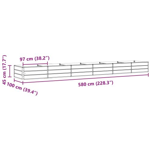 Кашпа Слонова кост 195 x 100 x 45 см Галванизирана стомана