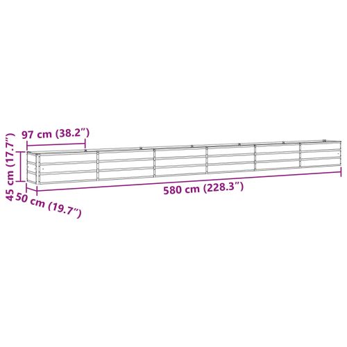 Кашпа Светлосиво 480 x 50 x 45 см Галванизирана стомана