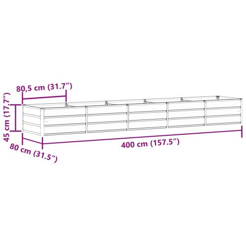 Кашпа Зелен 400 x 80 x 45 cm Стомана
