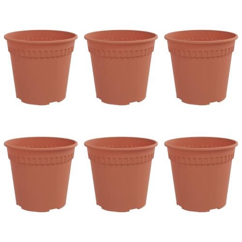 Кръгла саксия за цветя 6 pcs Червено тухла Ø 17 x 14 см