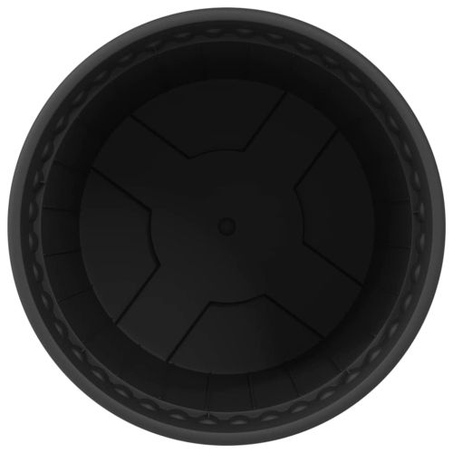 Кръгла саксия за цветя 6 pcs Черно Ø 19 x 16 см Пластмаса