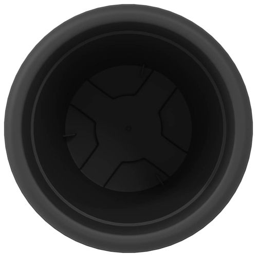 Кръгла саксия за цветя 24 pcs Черно Ø 26 x 21.5 см Пластмаса