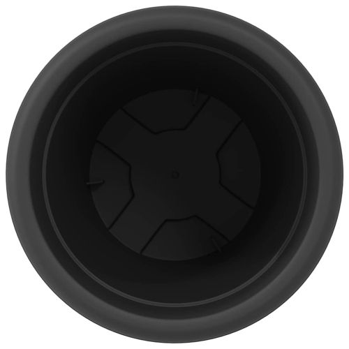 Кръгла саксия за цветя 24 pcs Черно Ø 26 x 21.5 см Пластмаса