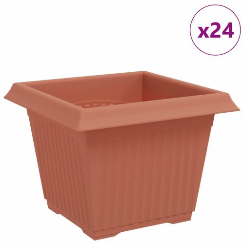 Квадратна цветна саксия 24 pcs Червено тухла 43 x 43 x 33.5 см