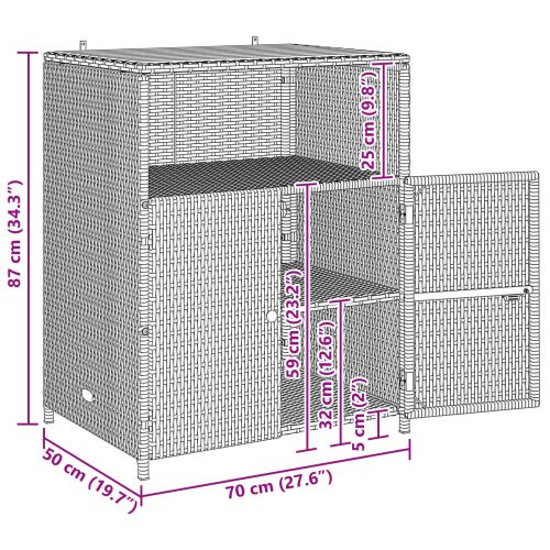 За шкафове с рафт Бежово 70 x 50 x 87 см Полиестер и Роли Ратен