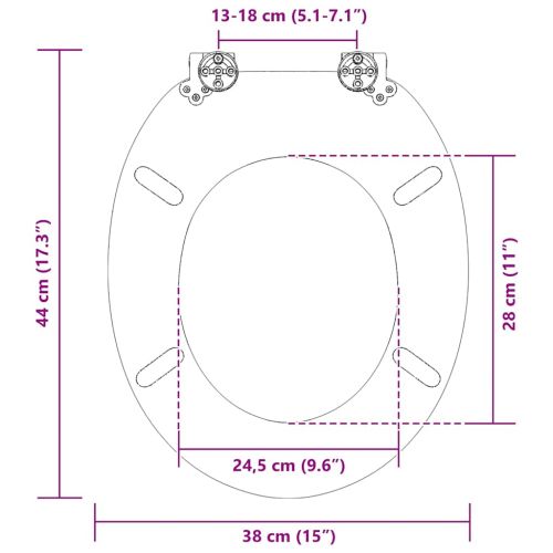 Тоалетна седалка Многоцветен 43,8 x 37,8 см ПДЧ