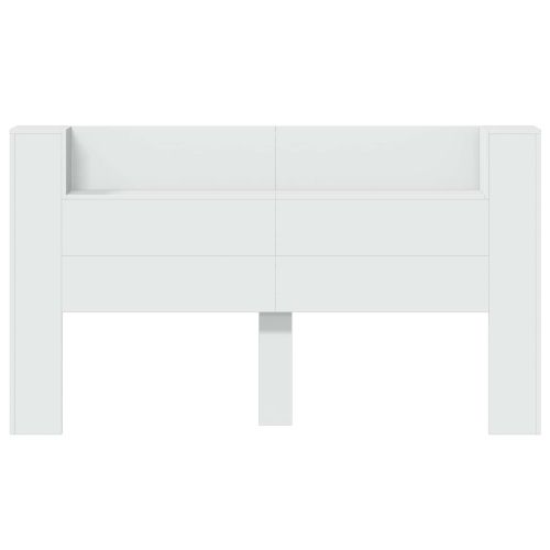 Табла за легло с LED осветление Бяло 180 x 16,5 x 103,5 cm