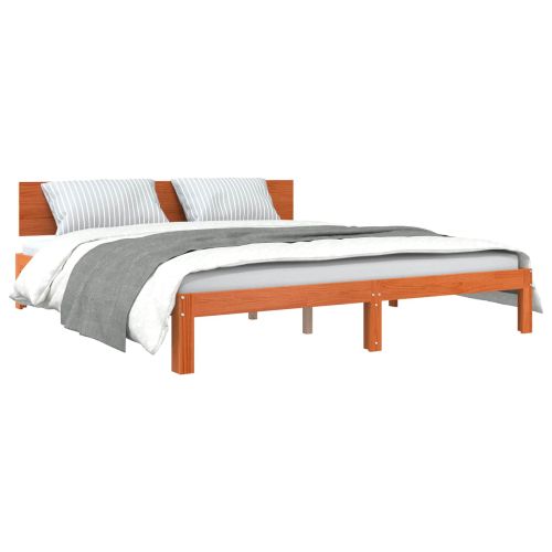 Рамка за легло с таблото Кафяво с восъчно покритие 180 x 200 cm