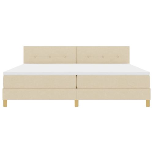 Легло с пружинирана основа с матрак Крем 200 x 200 cm текстил