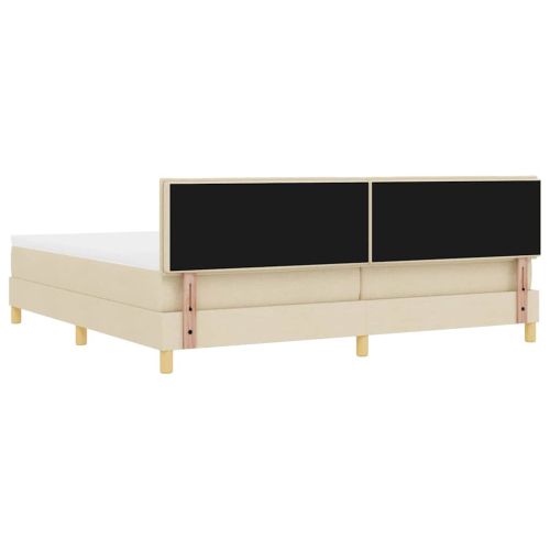 Легло с пружинирана основа с матрак Крем 200 x 200 cm текстил