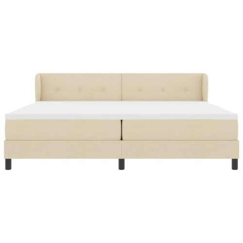 Легло с пружинирана основа с матрак Крем 200 x 200 cm текстил