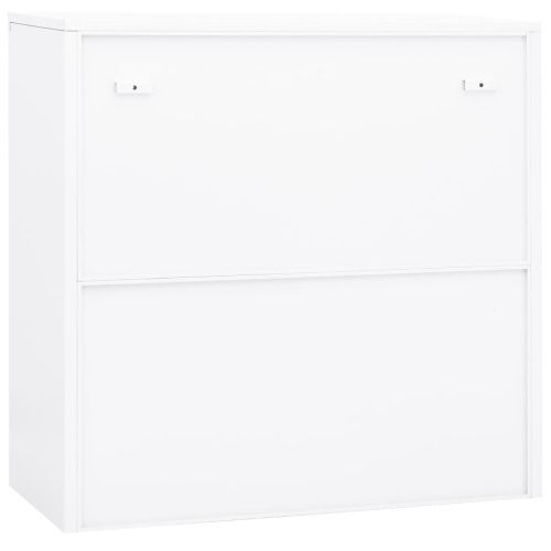 Офис шкаф, бял, 90x40x90 см, стомана