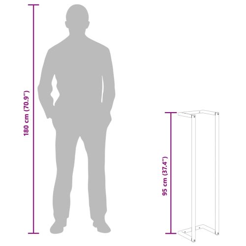 Поставка за кърпи, бяла, 25x20x95 см, стомана