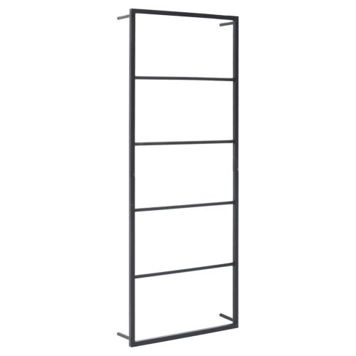 Поставка за кърпи, черна, 45x10x115 см, стомана