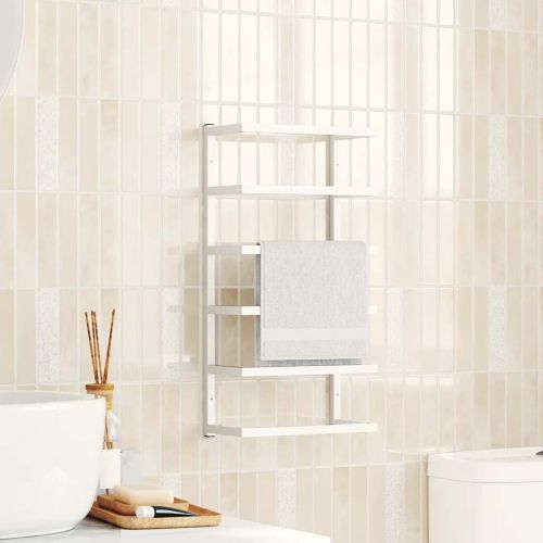 Поставка за кърпи, бяла, 24x12x48 см, стомана