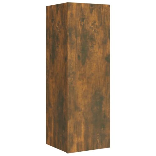 Комплект ТВ шкафове от 4 части, опушен дъб, инженерно дърво