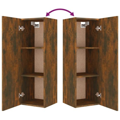 Комплект ТВ шкафове от 4 части, опушен дъб, инженерно дърво