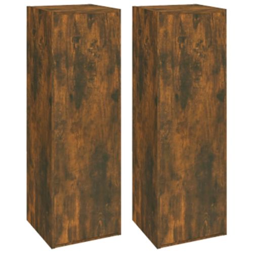 Комплект ТВ шкафове от 6 части, опушен дъб, инженерно дърво