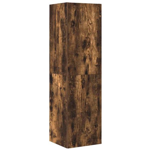 Комплект ТВ шкафове от 4 части, опушен дъб, инженерно дърво