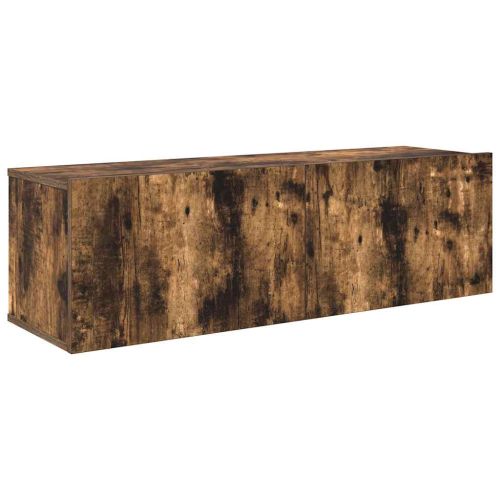 Комплект ТВ шкафове от 4 части, опушен дъб, инженерно дърво