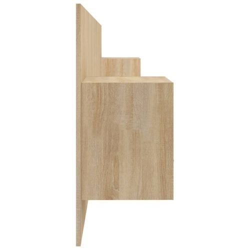 Горна табла за легло с шкафчета, дъб сонома, инженерно дърво