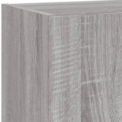 ТВ стенни модули с LED, 4 части, сив сонома, инженерно дърво