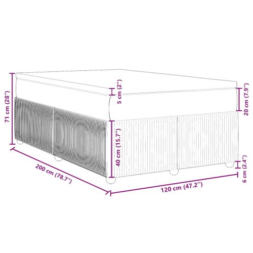 Боксспринг легло с матрак, тъмносиво, 120x200 см, кадифе