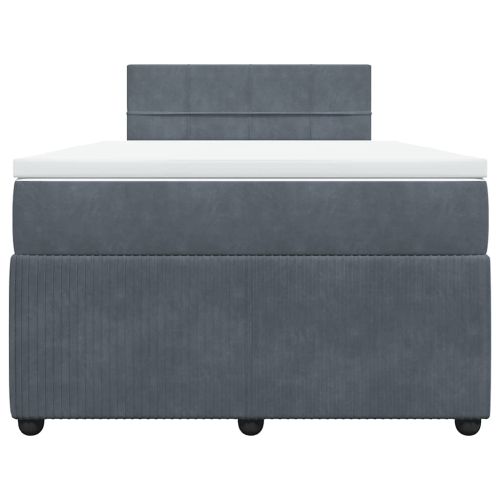 Боксспринг легло с матрак, тъмносиво, 120x200 см, кадифе