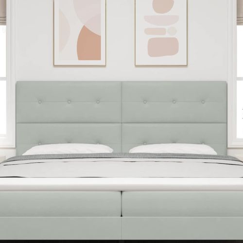 Облегалка за глава с таблото Светлосиво 200 cm Изкуствена