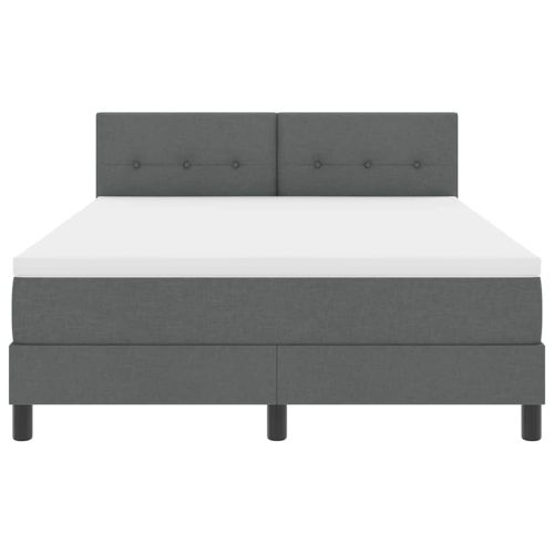 Легло с пружинирана основа Тъмен сив 140 x 200 cm текстил