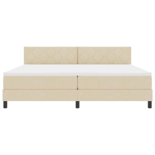 Легло с пружинирана основа с матрак Крем 200 x 200 cm текстил