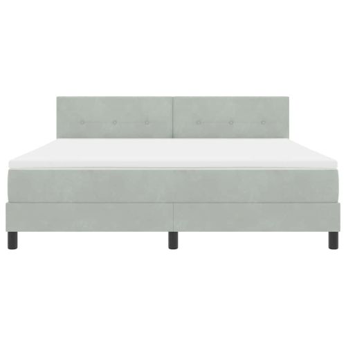 Легло с пружинирана основа Светлосиво 180 x 200 cm Кадифе