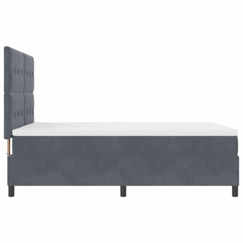 Легло с пружинирана основа Тъмен сив 140 x 200 cm текстил