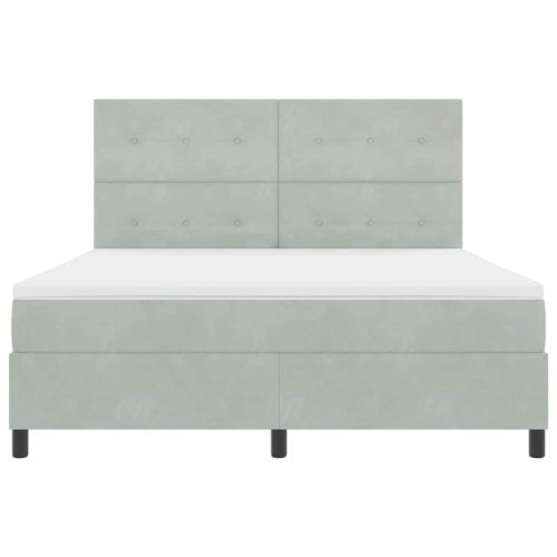 Легло с пружинирана основа Светлосиво 180 x 200 cm текстил