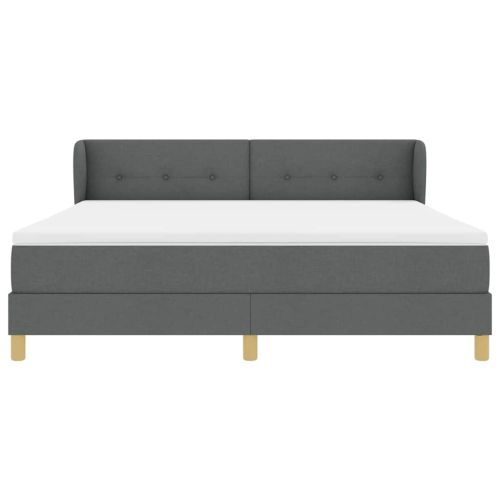 Легло с пружинирана основа Тъмносив 180 x 200 cm текстил