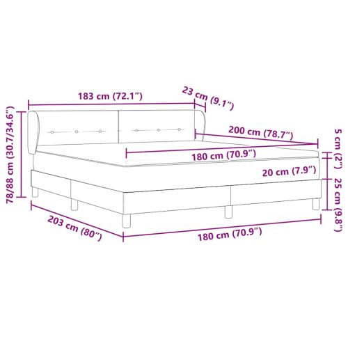 Легло тип Box Spring с матрак тъмно сиво 80x200 см кадифе