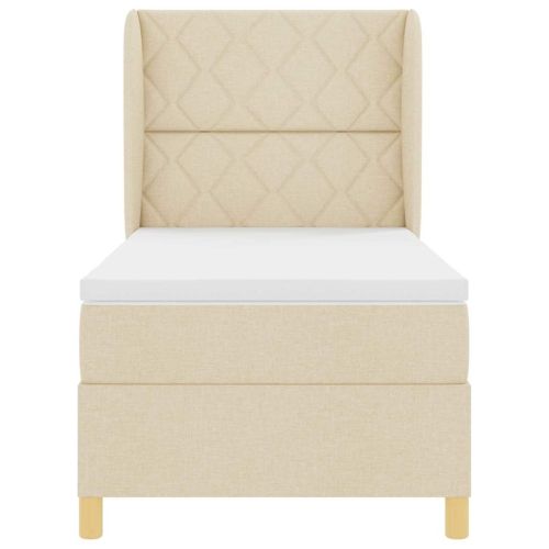 Кутия със спална основа и матрак Тъмен Сив 90x190 см Крем