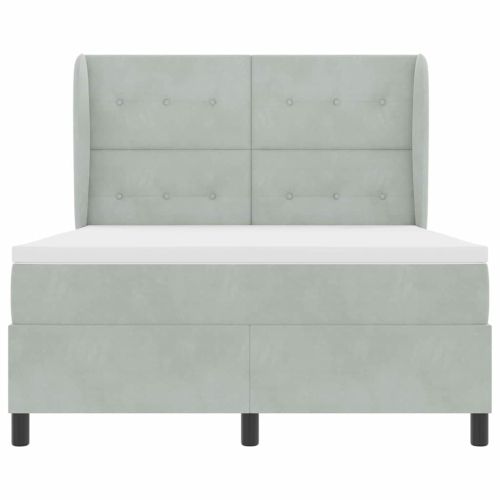 Легло с пружинирана основа Светлосиво 200 x 140 cm Полиестер