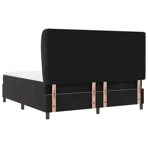 Легло с пружинирана основа Черно 200 x 180 cm Полиестер