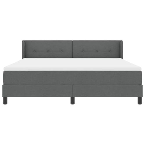 Легло с пружинирана основа Тъмен сив 200 x 180 cm Полиестер