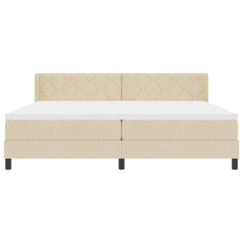 Легло с пружинирана основа с матрак Крем 200 x 200 cm Полиестер