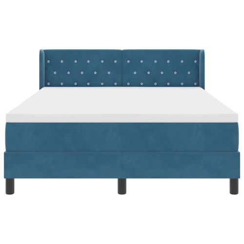 Легло с пружинирана основа Тъмен син 190 x 140 см Полиестер