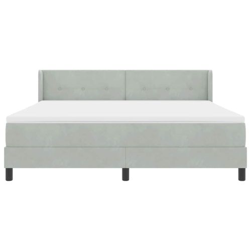 Легло с пружинирана основа Светлосиво 200 x 180 cm Полиестер