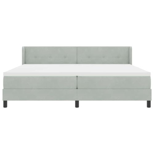 Легло с пружинирана основа Светлосиво 200 x 200 cm Полиестер