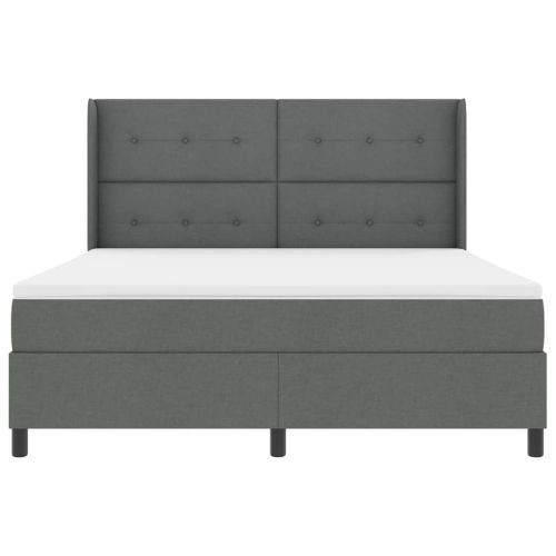 Легло с пружинирана основа Тъмносив 180 x 200 cm текстил