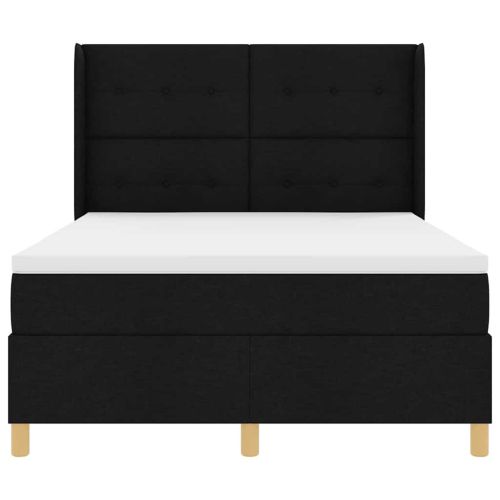 Легло с пружини с матрак с таблото Черно 140 x 200 cm текстил