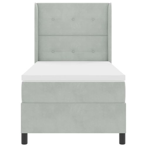 Легло с пружинирана основа Светлосиво 100 x 200 cm Кадифе