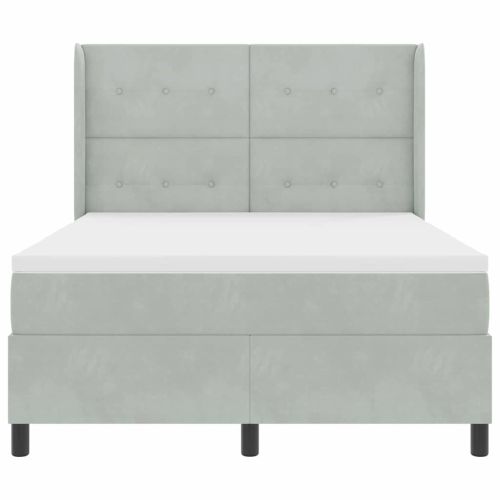 Легло с пружинирана основа Светлосиво 140 x 200 cm Кадифе