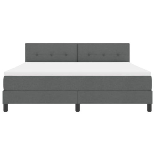 Легло с пружинирана основа Тъмносив 180 x 200 cm текстил